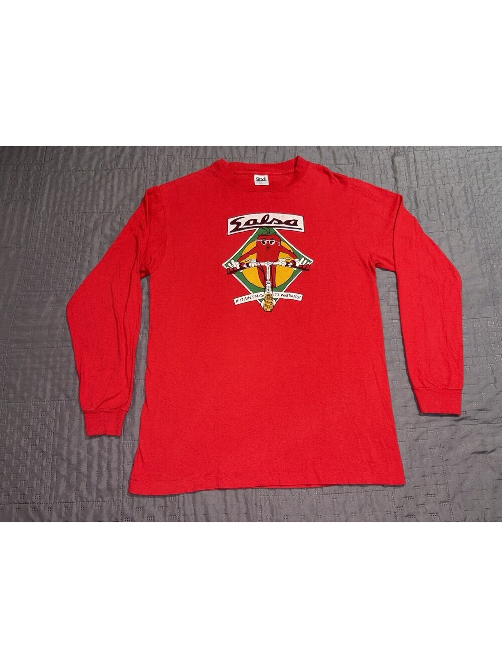 Vintage 90s Salsa Cycles T Shirt Large Anvil USA MTB Mountain Bike Long Sleeve